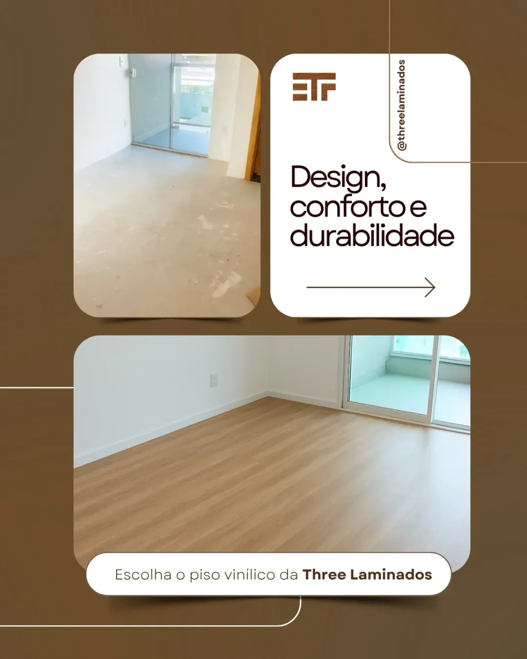 Quer renovar seu ambiente sem bagunça e sem obra 👷_♂️O piso vinílico da @threelaminados é prát