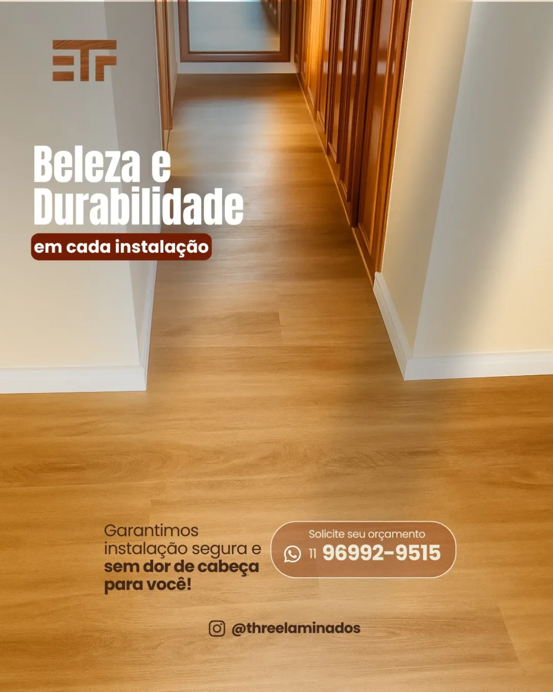 ✨ Beleza que dura, instalação que impressiona!Nossos pisos são aplicados com todo cuidado e téc